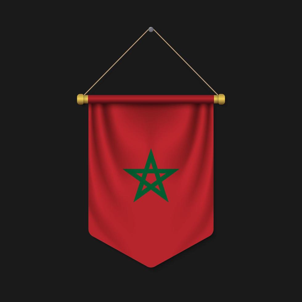 3d realistic pennant with flag vector