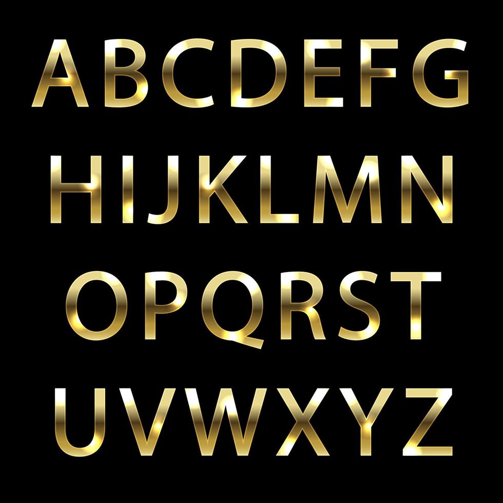 Metal gold font vector
