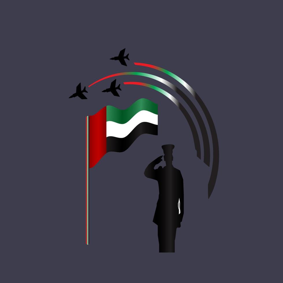 Person with a flag day united arab emirates background.Perfect for background flag day. vector