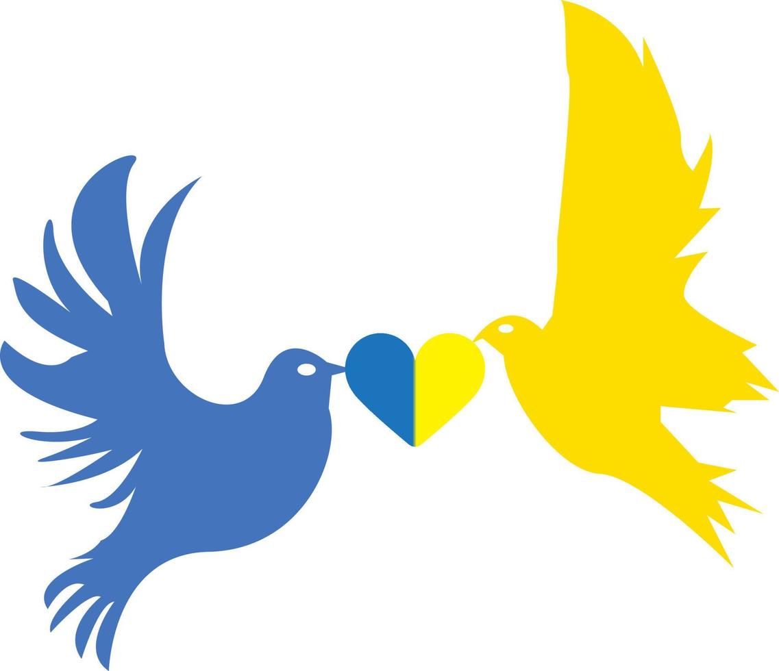 Dove of peace flag day ukraine background. vector