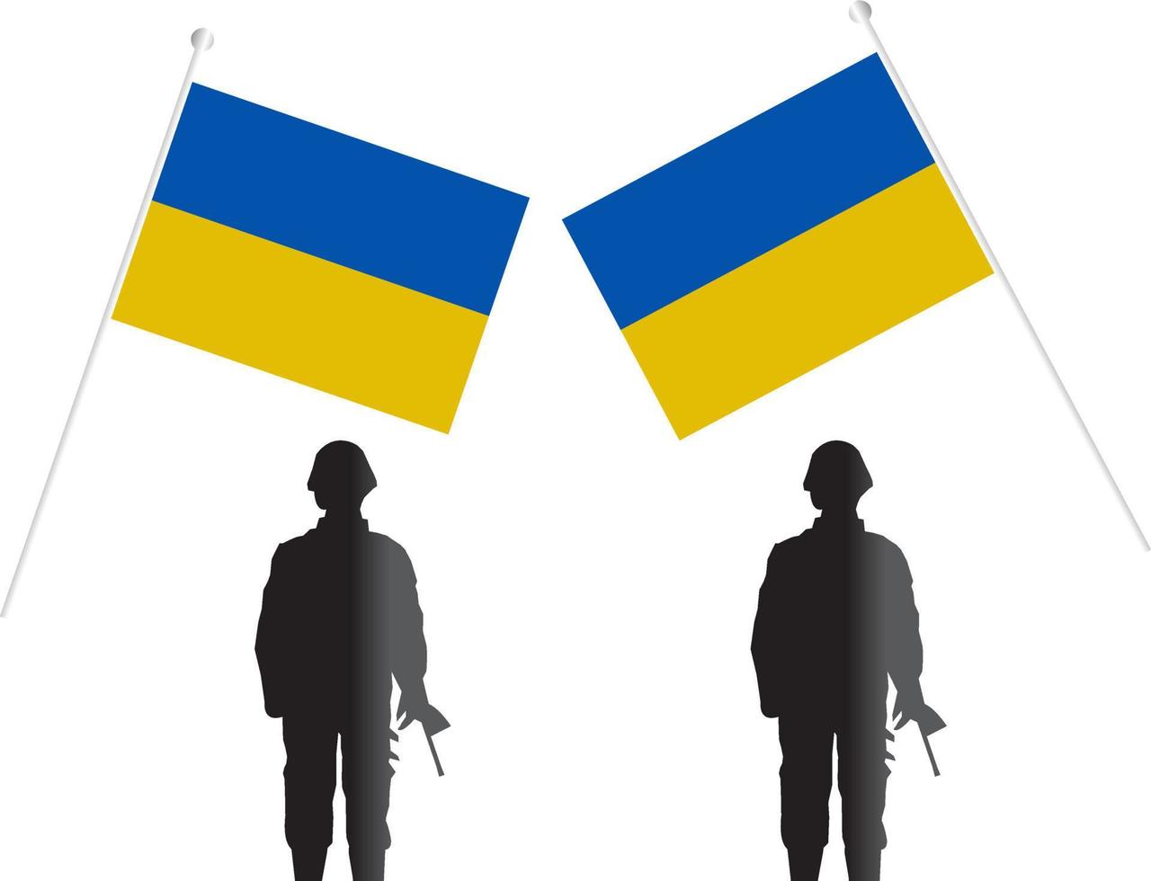 Army with flags day background ukraine. vector