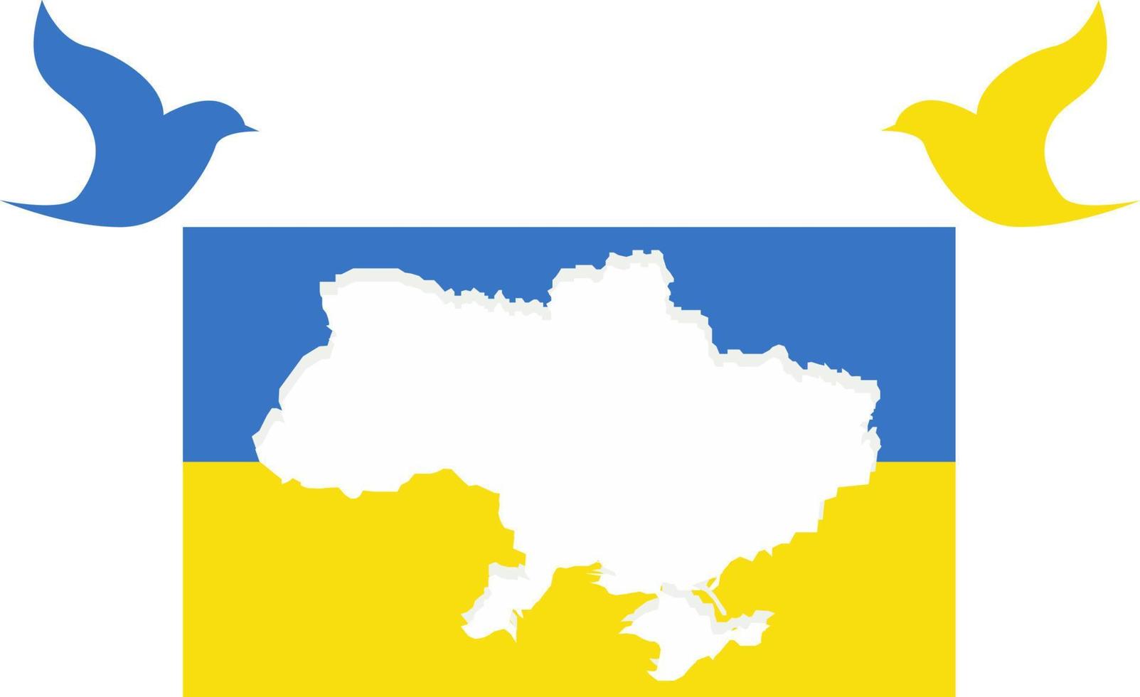 Map with flag day ukraine background and love. vector