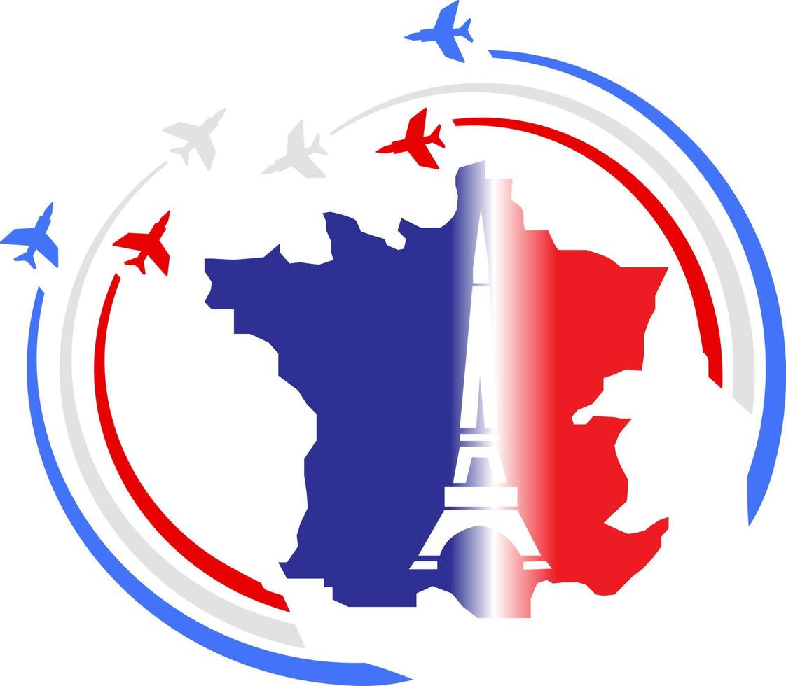 Country flag france map happy bastille day. vector