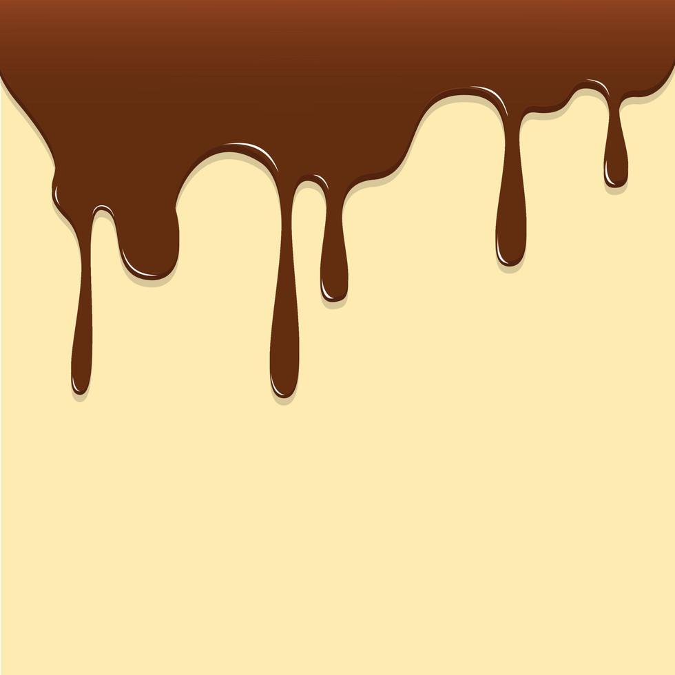 Chocolate dripping, Chocolate background vector illustration
