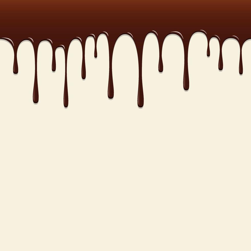 Chocolate dripping, Chocolate background vector illustration