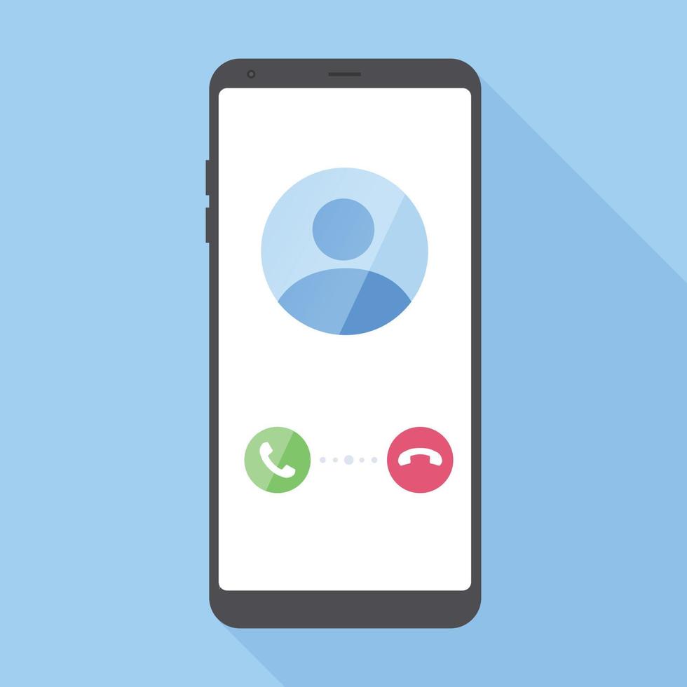 Incoming Call on Smartphone, Vector Design illustration