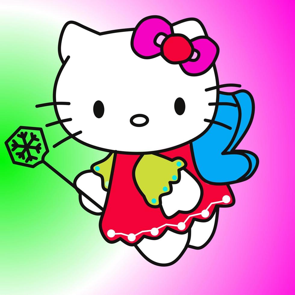 jakarta, indonesia, 22 de septiembre de 2021 - fondo vectorial hello kitty en color de alta calidad vector