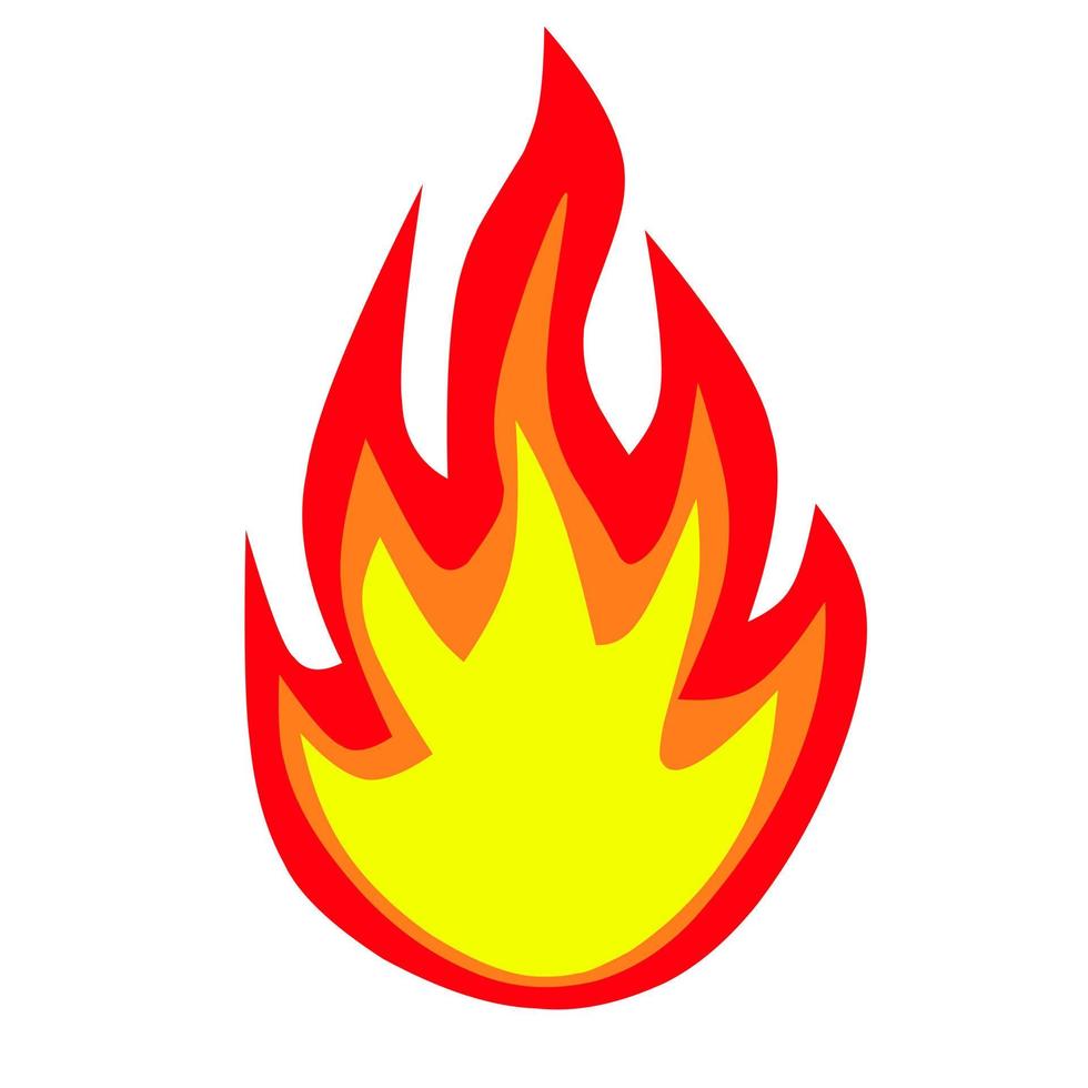 simple vector de fuego en llamas, icono de fuego en llamas