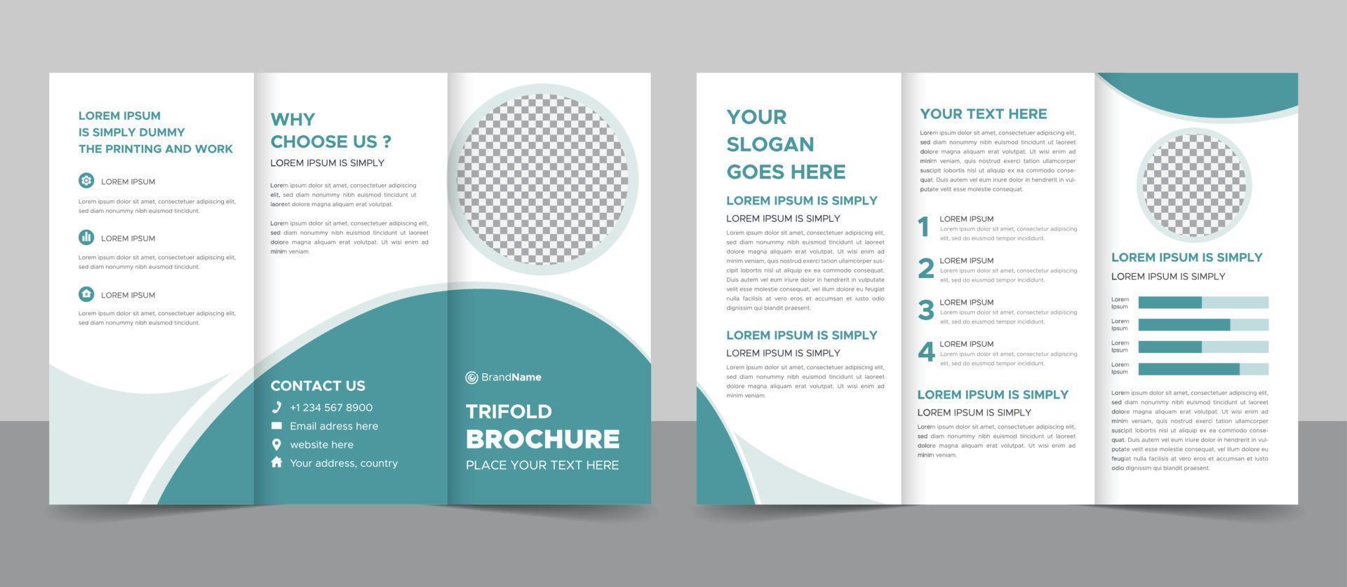 Corporate Modern And Professional Trifold Brochure Template Design. vector