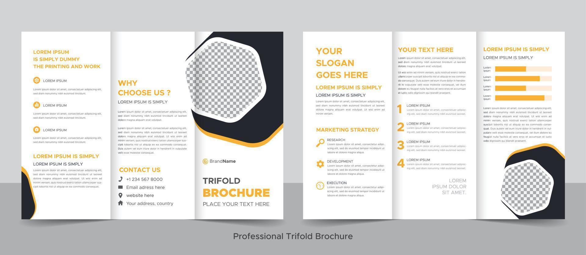 Corporate Modern And Professional Trifold Brochure Template Design. vector