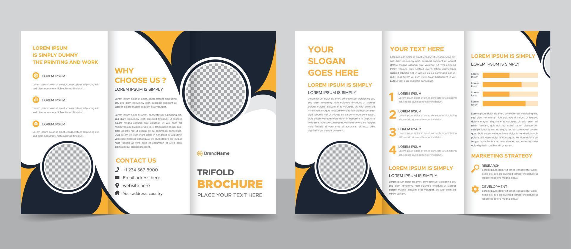 Corporate Modern And Professional Trifold Brochure Template Design. vector