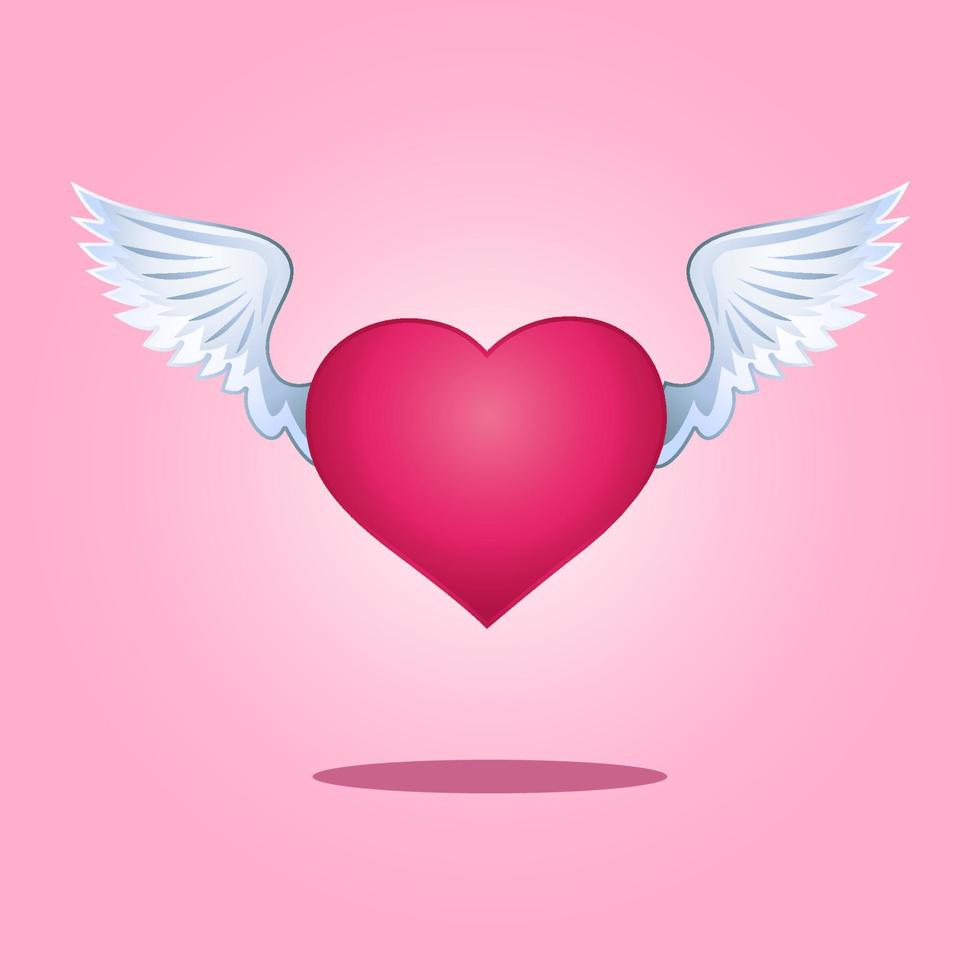 logotipo de icono de amor alado vector