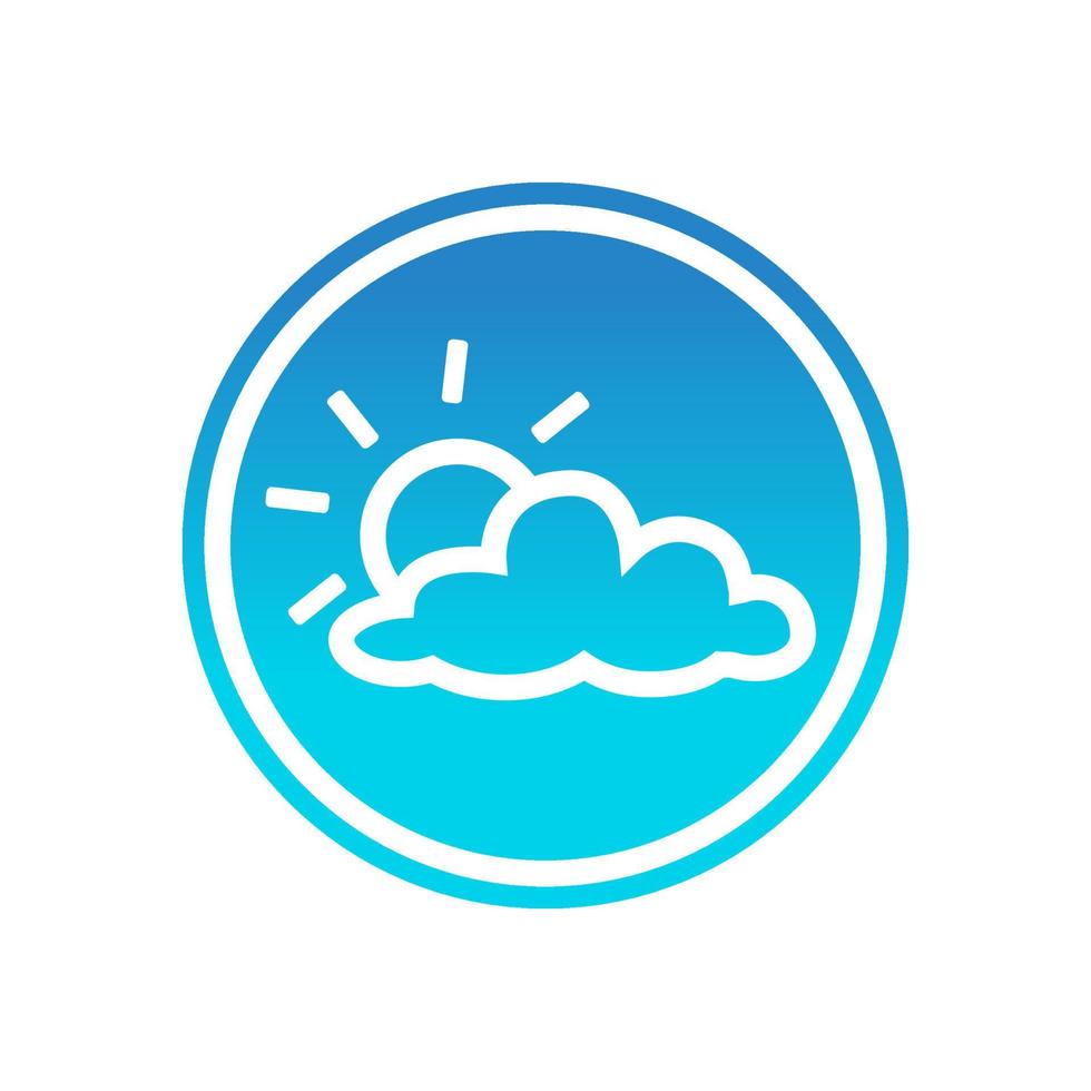 Sun cloud icon logo vector