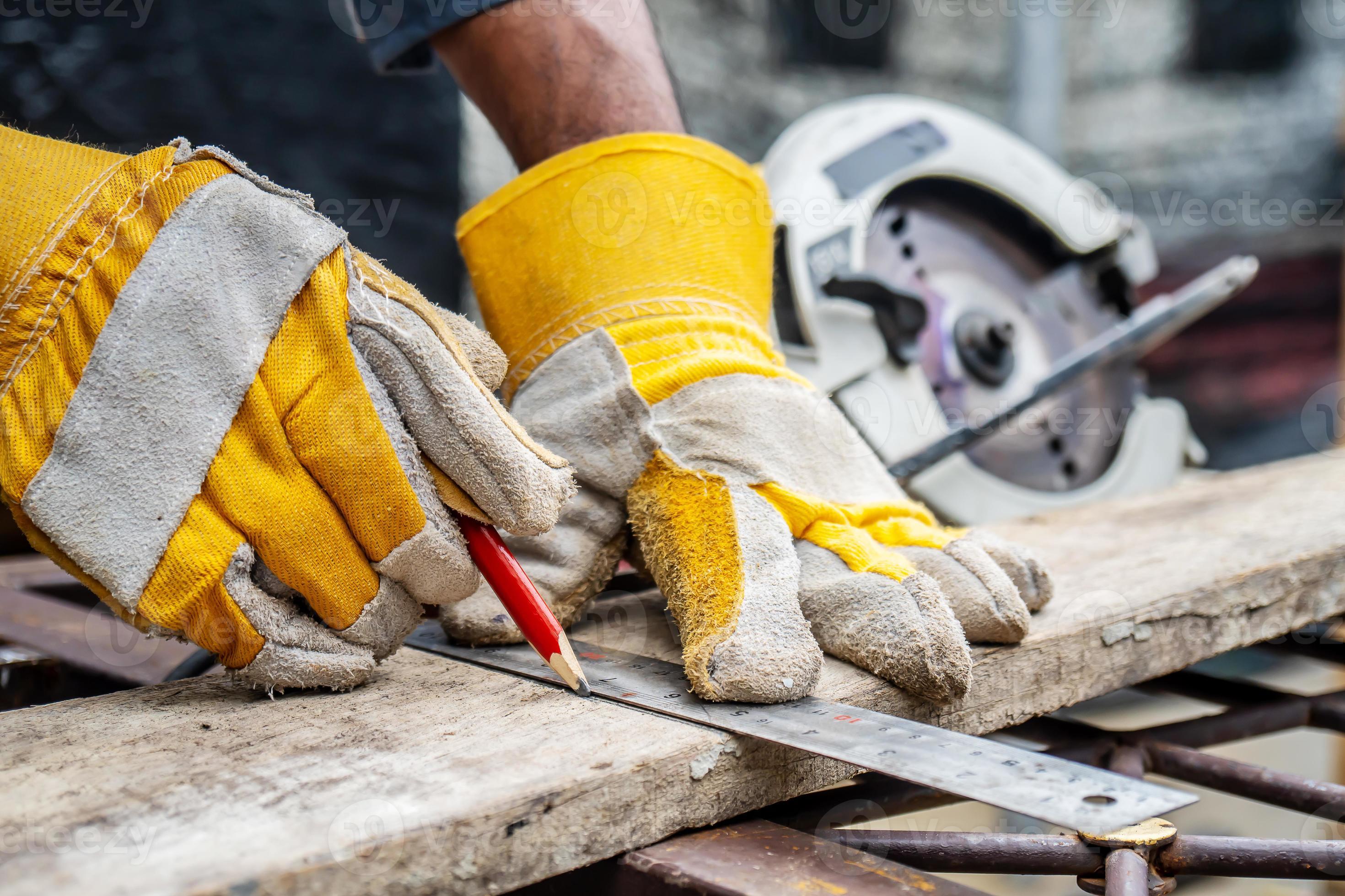 Roofer Que Trabaja Trabajo Protección Guantes Desgaste Uso Construcción  Construcción: fotografía de stock © billiondigital #483066518