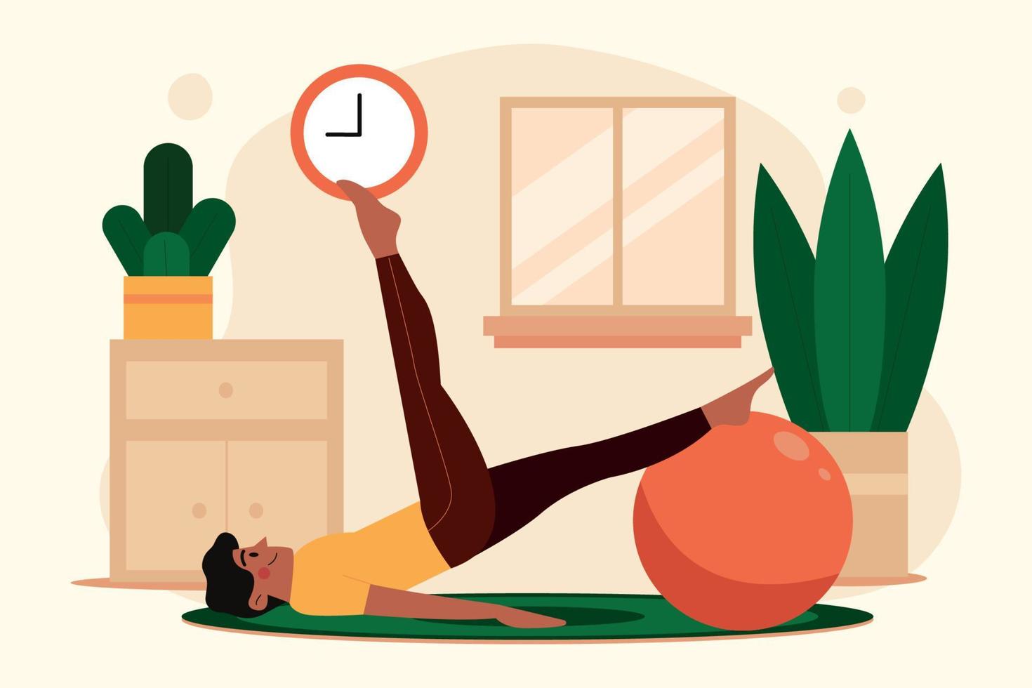 A Man Stretching Flat Illustration vector