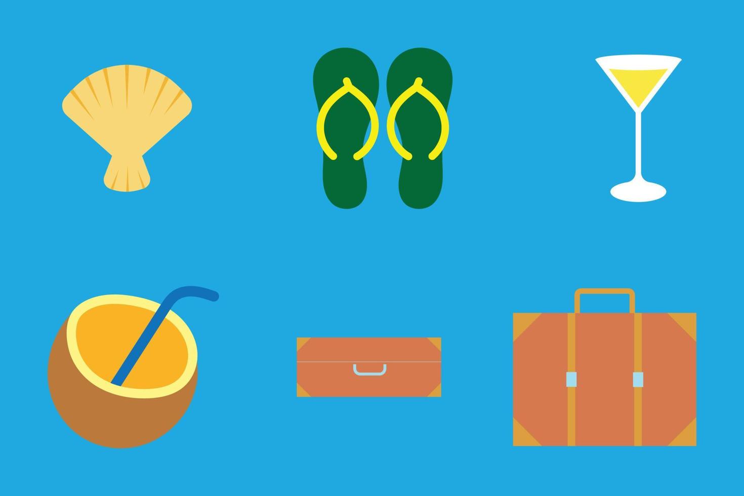 set of summer icons. summer elements collection vector