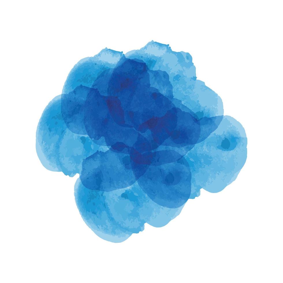 blue watercolor brush vector logo icon