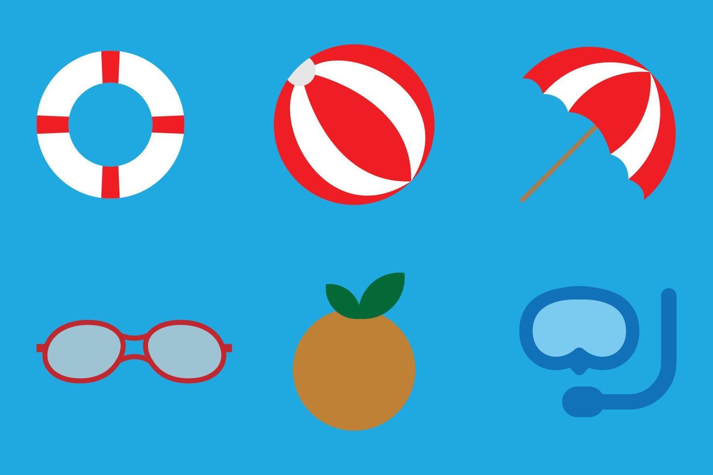 set of summer icons. summer elements collection vector