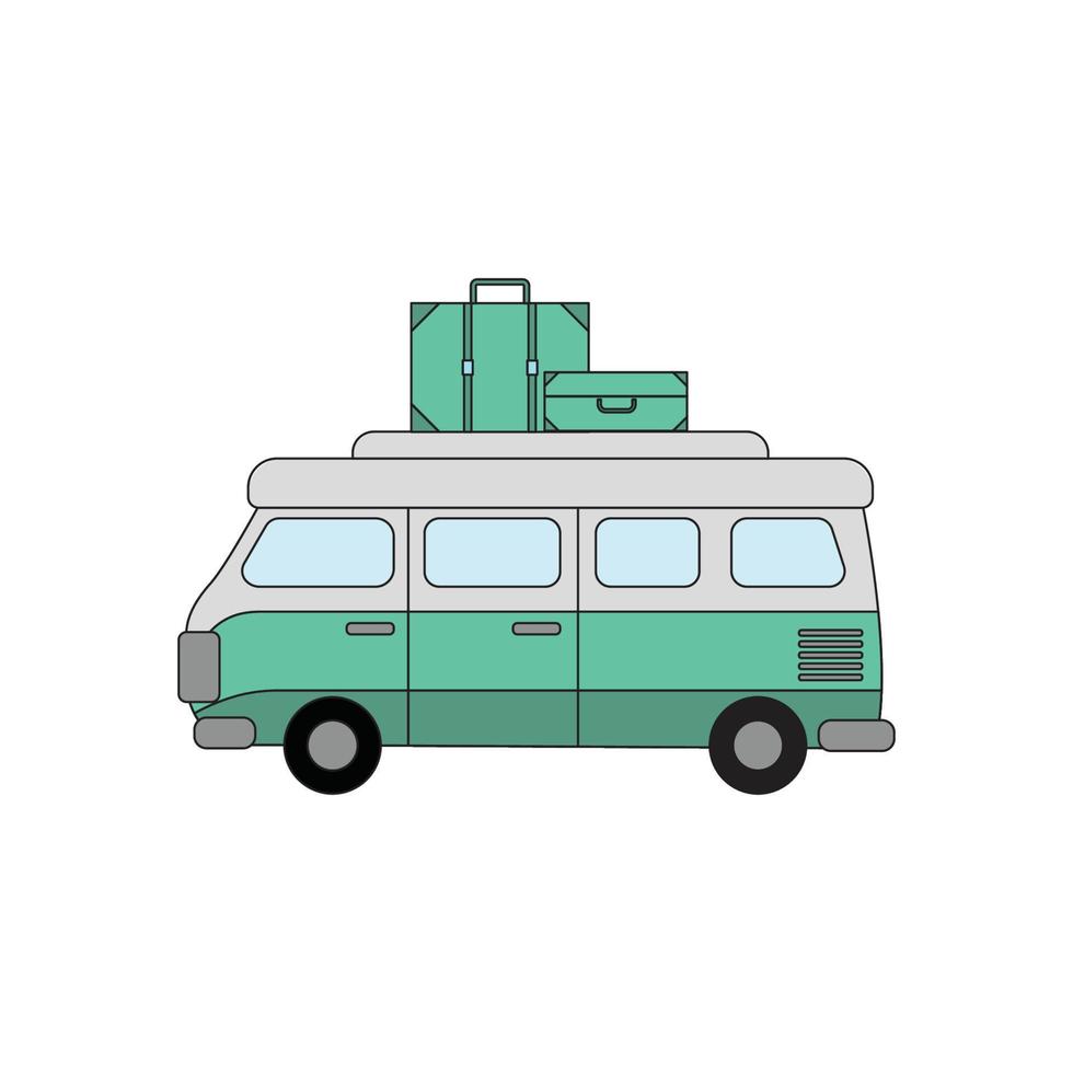 green car isolated on white background vector