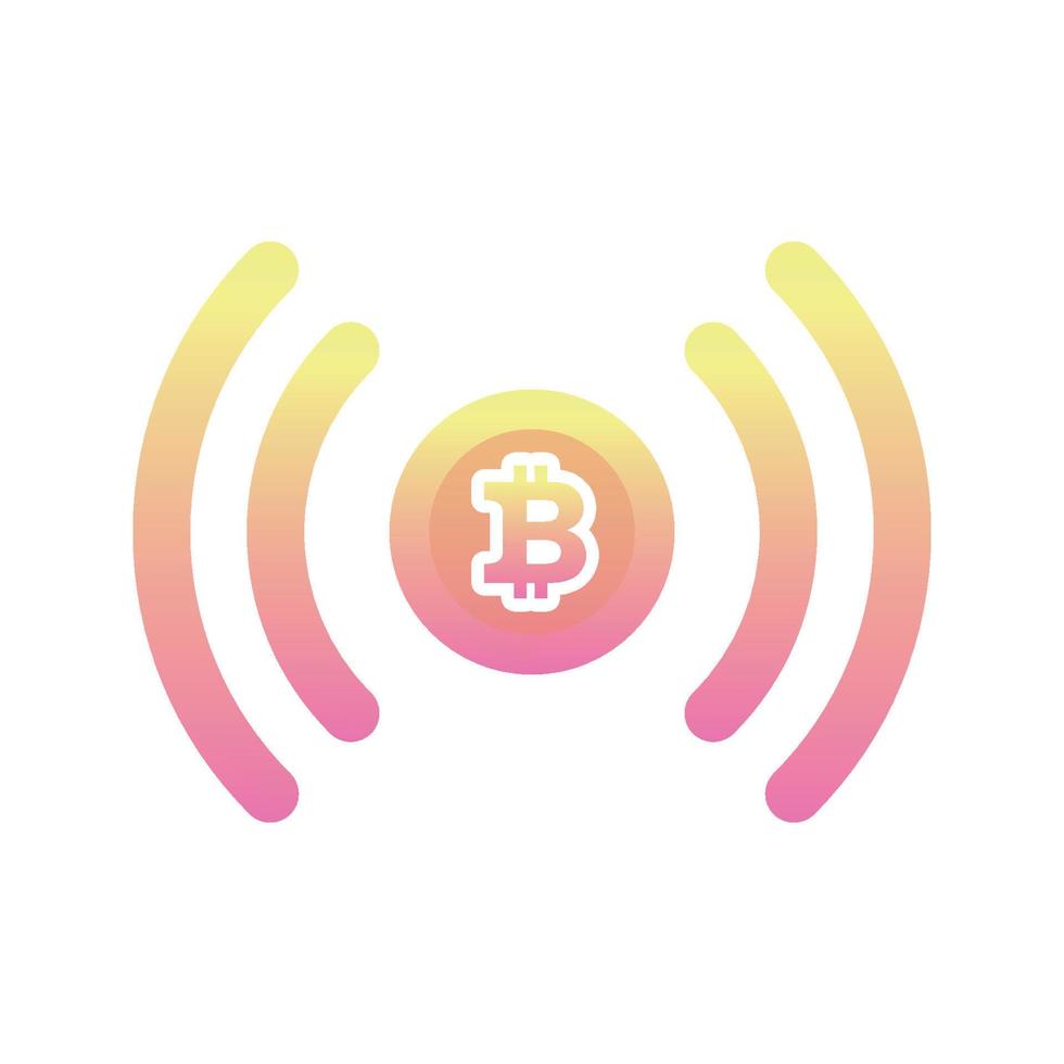 live bitcoin logo gradient design template icon vector