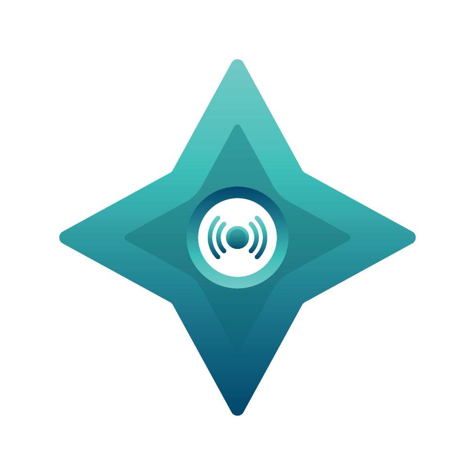 live shuriken logo gradient design template icon vector