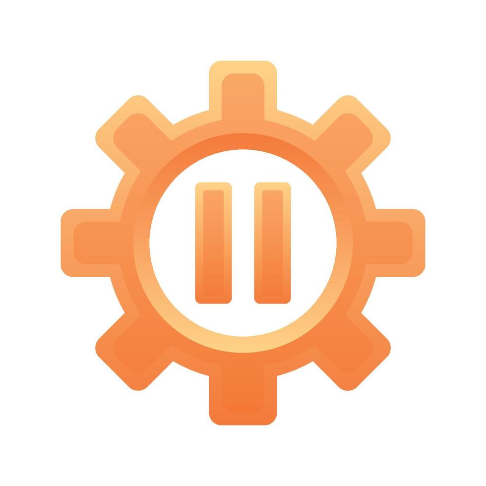 pause gear logo gradient design template icon vector