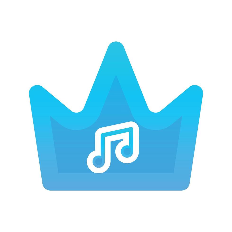 music crown logo gradient design template icon vector