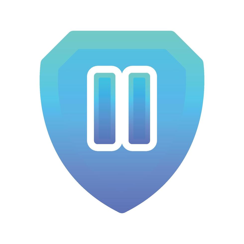 pause shield logo gradient design template icon vector