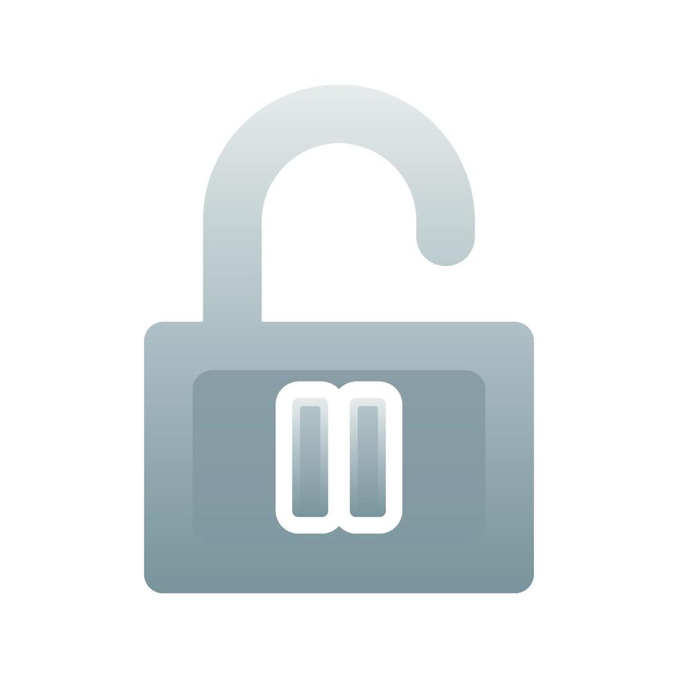 pause padlock logo gradient design template icon vector