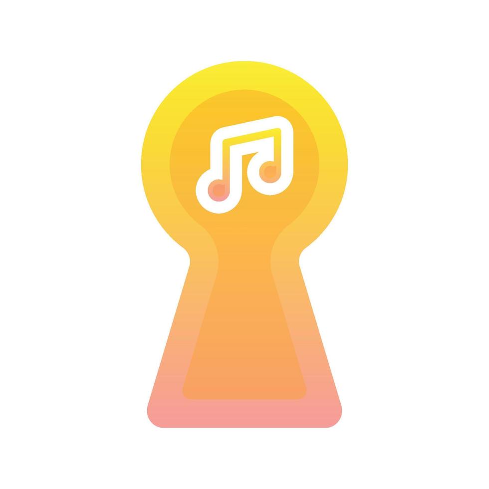 icono de plantilla de diseño de degradado de logotipo de ojo de cerradura de música vector