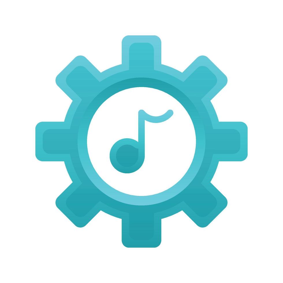 music gear logo gradient design template icon vector