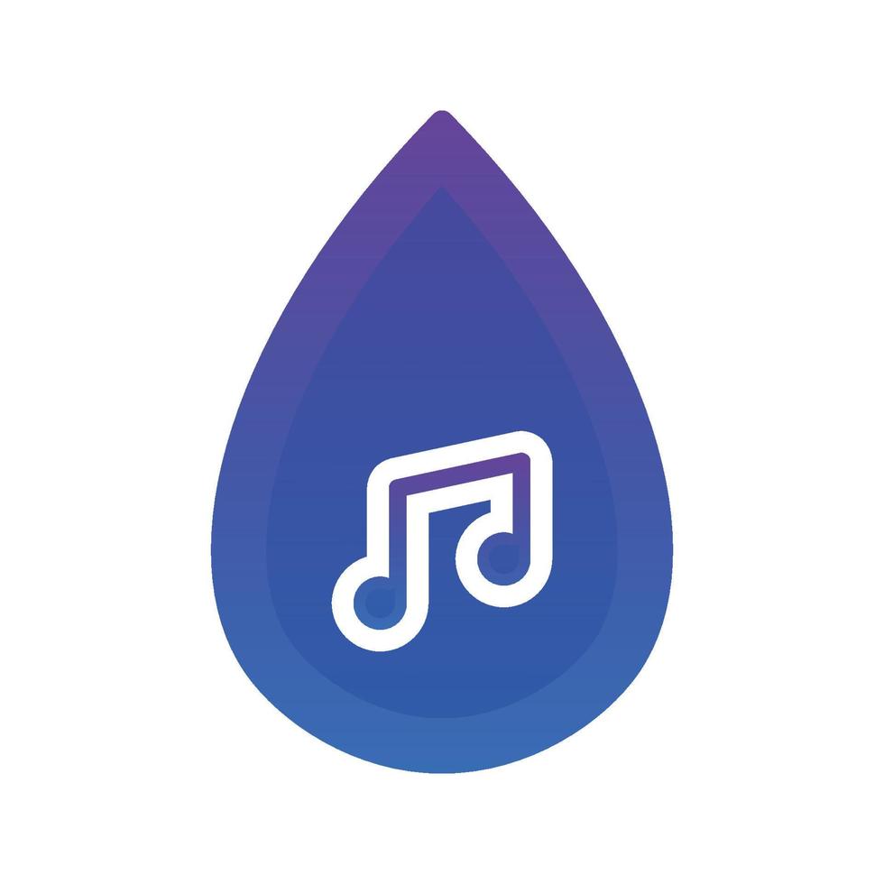 music water logo gradient design template icon vector