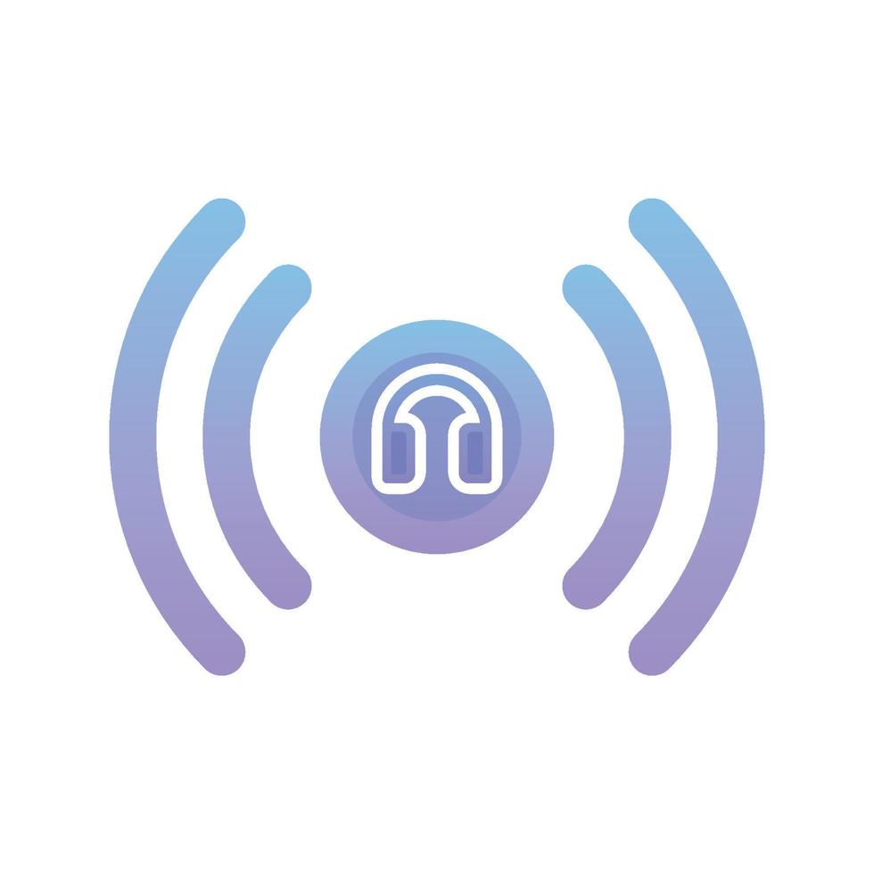 live headphone logo gradient design template icon vector