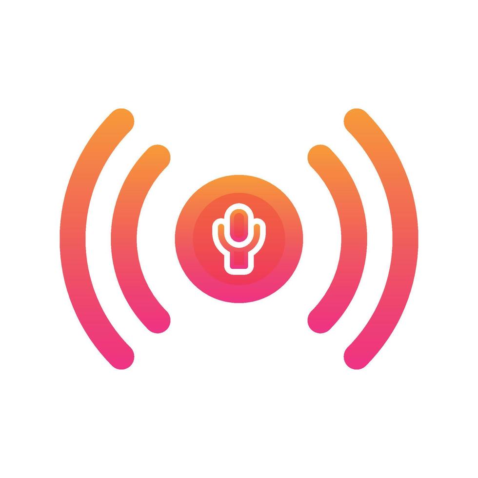 live mic logo gradient design template icon vector