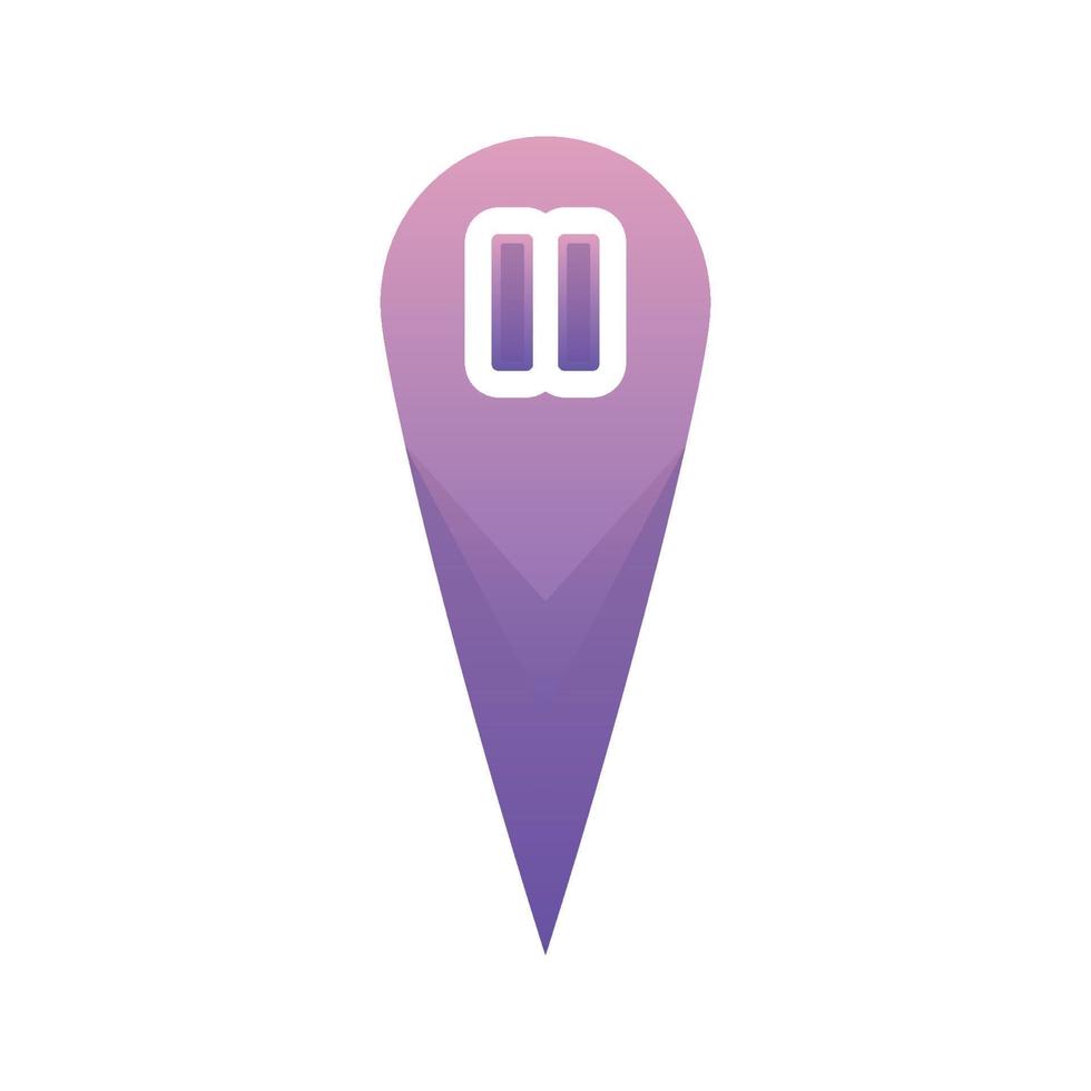 pause location logo gradient design template icon vector
