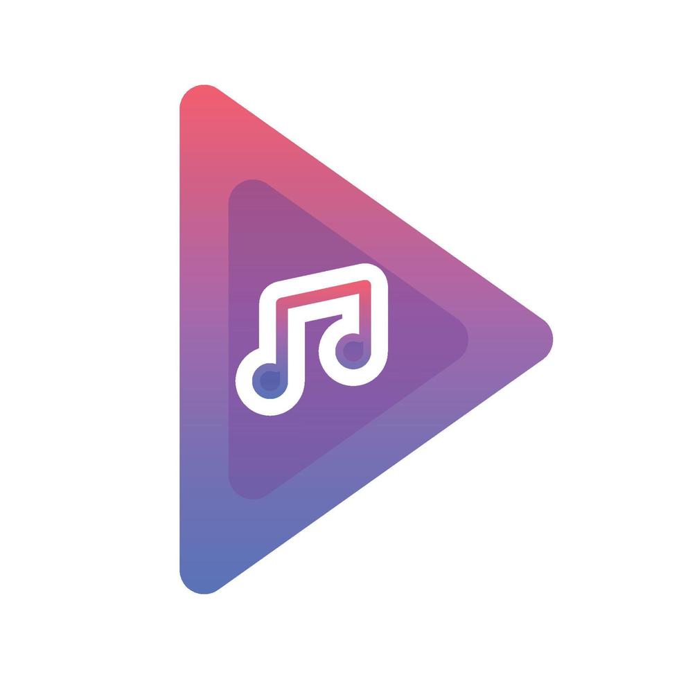 music play logo gradient design template icon vector