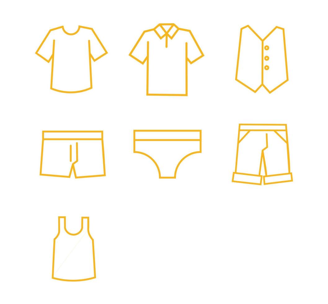 diseño de conjunto de iconos de ropa vector