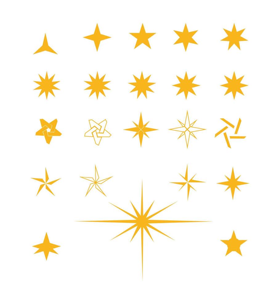 diseño de conjunto de ilustración de forma de estrella vector
