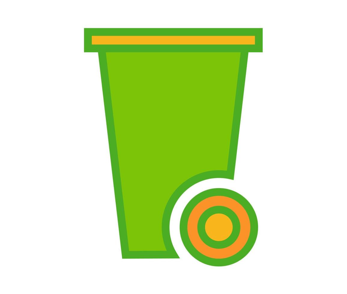 diseño vectorial, icono o símbolo de una forma de bote de basura con ruedas vector