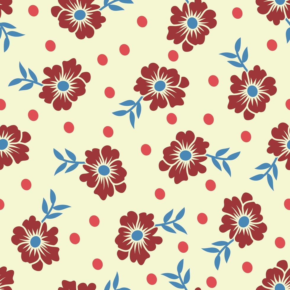 Abstract floral. Vector pattern. Multi-color textile design