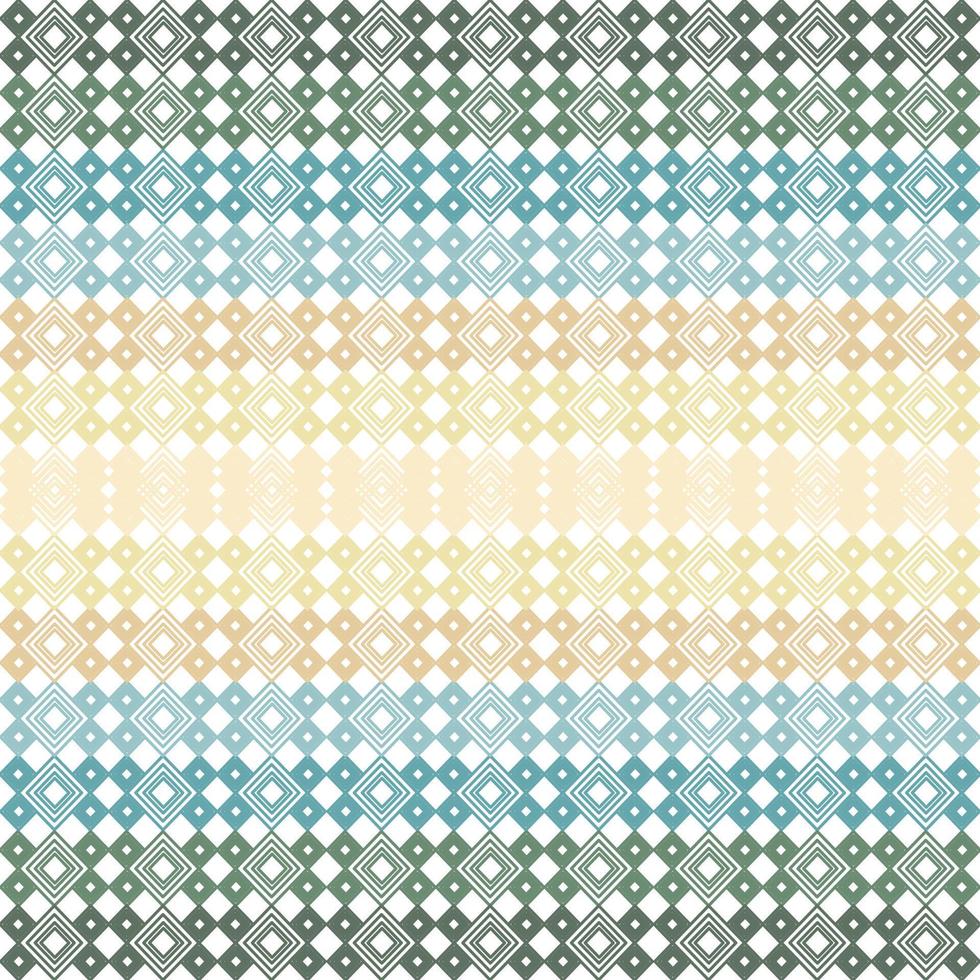 Fabric pattern background from geometric shapes, green and yellow. vector