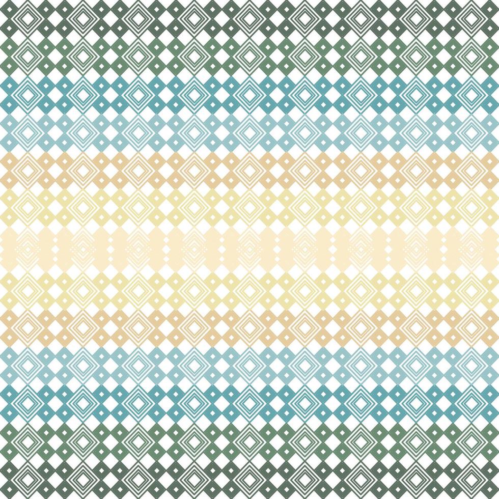 Fabric pattern background from geometric shapes, green and yellow. vector