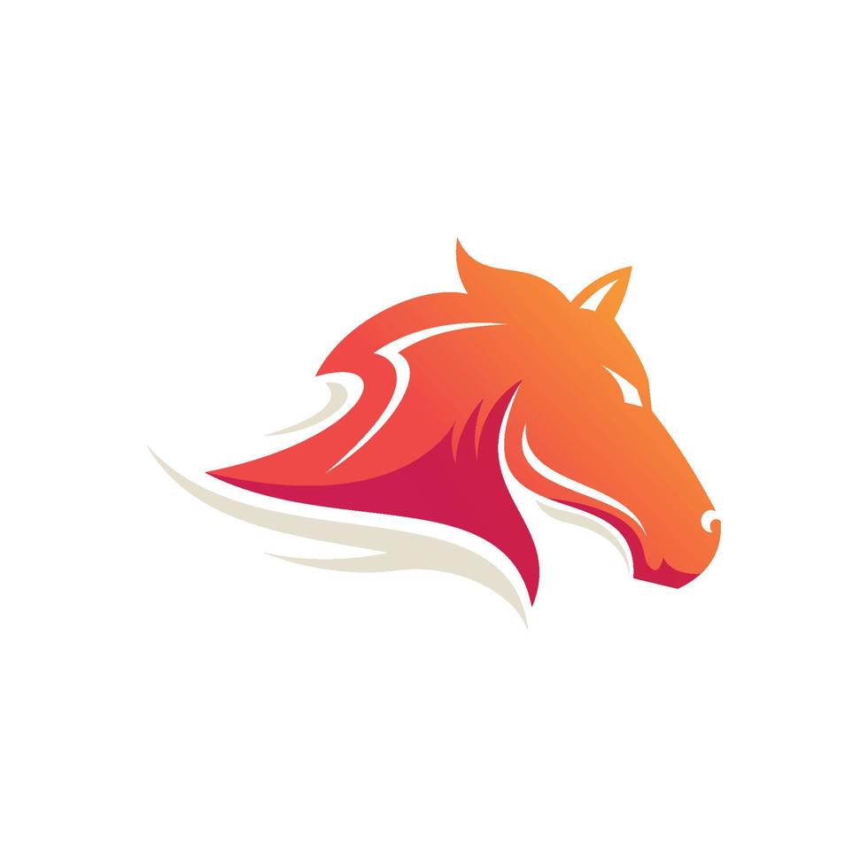 ilustración del logotipo vectorial de la cabeza de caballo con un estilo degradado colorido aislado en fondo blanco vector