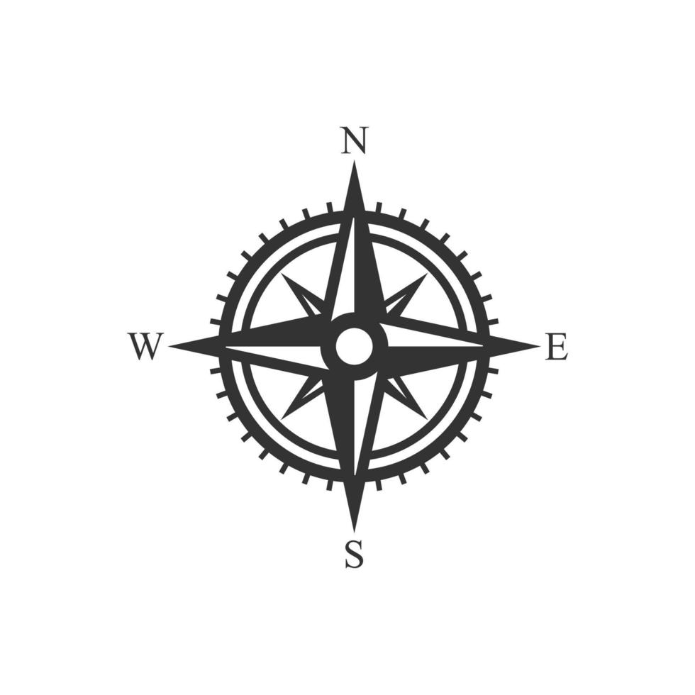 Compass icon. Compass vector illustration. Navigation symbol. Direction sign.