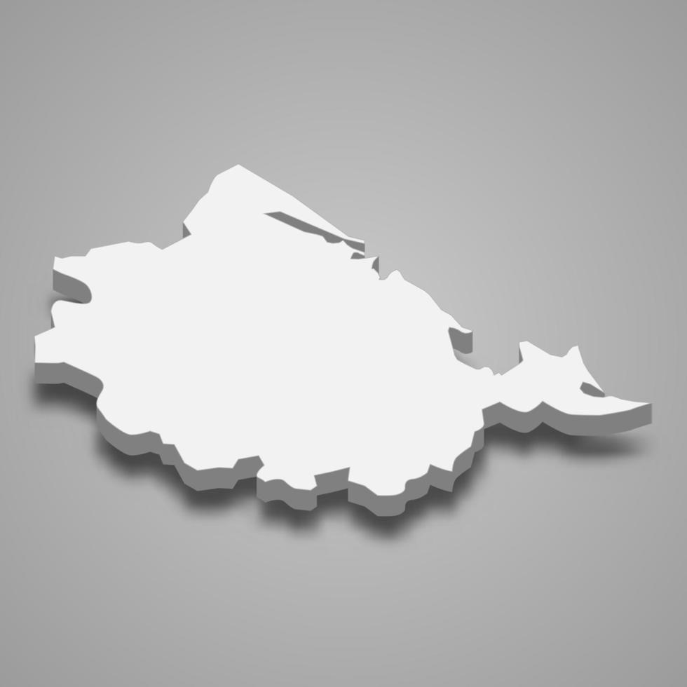 3d isometric map of Thua Thien-Hue Province of Vietnam vector