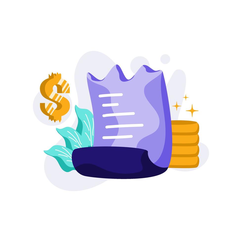 Payment Bill Icon Illustration vector for transaction, billing letter, pay button, money, concept on financial finance, marketplace, perfect for ui ux, mobile app, web, brochure, advertising