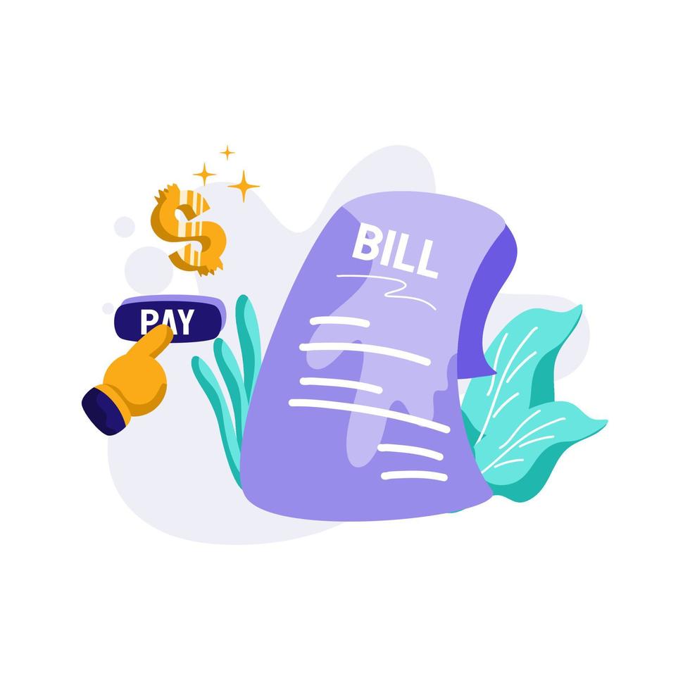 Payment Bill Icon Illustration vector for transaction, billing letter, pay button, money, concept on financial finance, marketplace, perfect for ui ux, mobile app, web, brochure, advertising