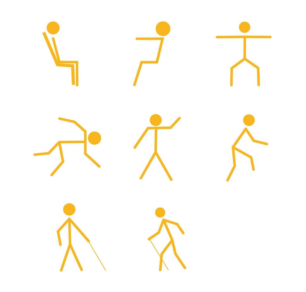 diseño de icono o símbolo de movimiento humano vector