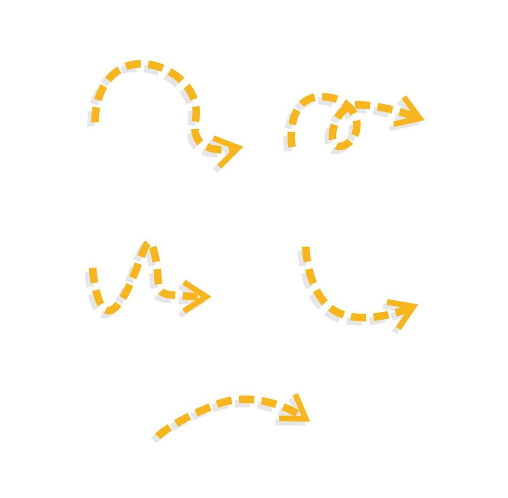 arrow shape icon set design vector