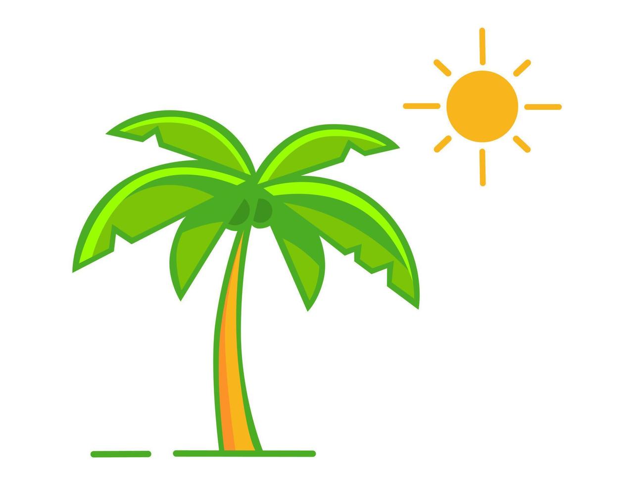 beach coconut tree shape vector, icon or symbol design vector